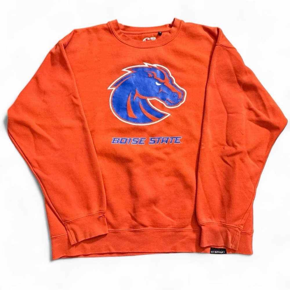 Boise State Orange Crewneck Sweater Size XL Y2K 2000s NCAA College Cozy